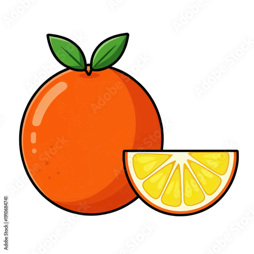 Orange Fruit Slice Vector Icon