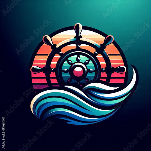 steering wheel on a ship