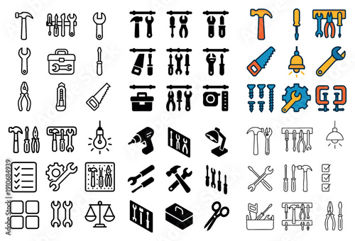 Tool icons collection for diy and repair