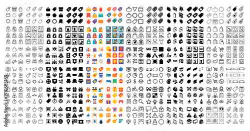 Diverse icon collection for social media