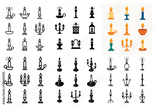 Decorative candle holders collection