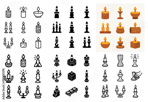 Candle variations in monochrome and color