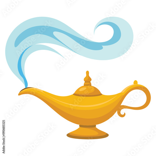 Vector illustration of magic lamp icon in unique design style ideal for fantasy mythology wish genie imagination and creative storytelling visuals