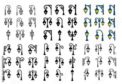 Vintage street lanterns collection