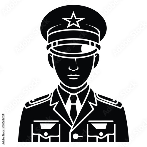 Vector illustration of policeman icon in perfect design style ideal for law enforcement security public safety authority and justice related graphic projects