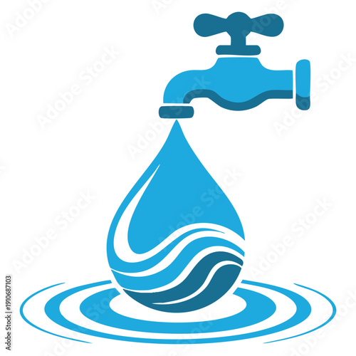 Vector illustration of save natural water icon concept perfect for sustainability awareness environmental protection eco friendly campaigns and water conservation themed designs