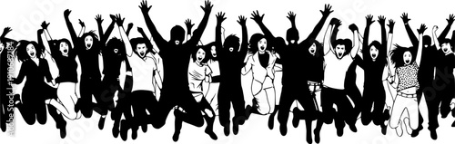 people crowd party silhouette
