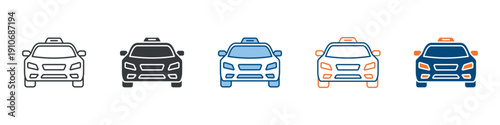 Taxi Icon Set Multiple Style Collection