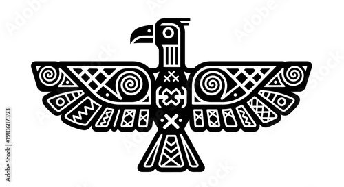 Native American Thunderbird Symbol Art Illustration.