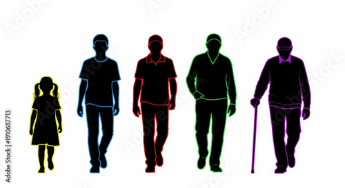 People of Different Ages Representing Life Stages.