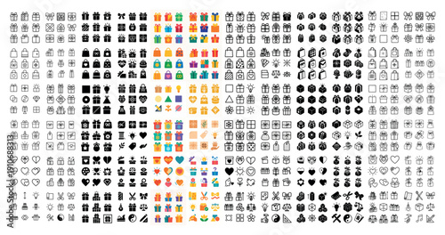 Gift icon collection for celebrations