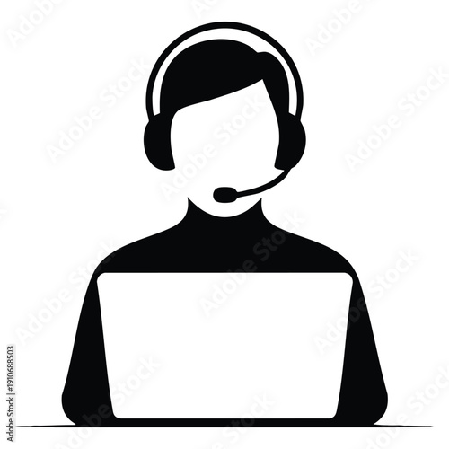 Vector isolated customer service icon ideal for business support communication help desk call center assistance UI design and professional service themed visuals