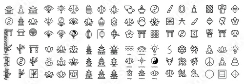Asian zen icons collection