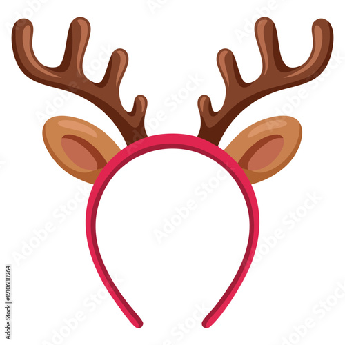 Vector isolated illustration of Christmas reindeer antlers headband suitable for festive costume holiday celebration winter party themed graphics