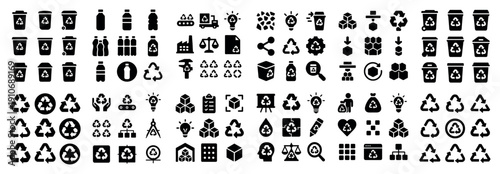 Recycling icons: sustainable design set
