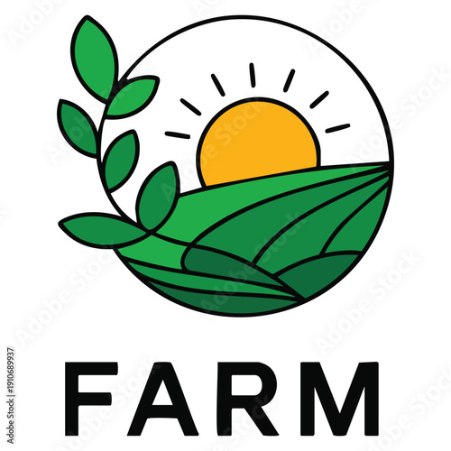 Vector logo template design for farm branding ideal for agriculture business organic farming rural products food production and eco lifestyle themed designs