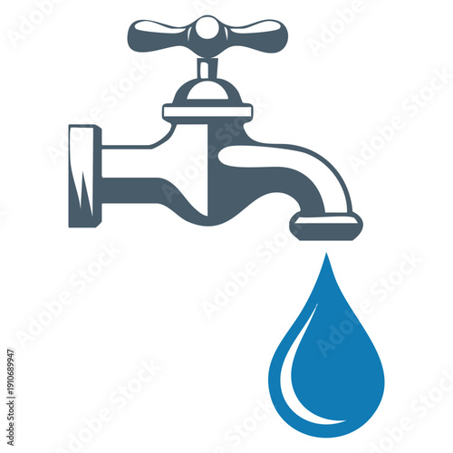 Vector logo template tap of water icon design ideal for plumbing sanitation water services sustainability and infrastructure branding graphic projects