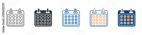 Calendar Icon Set Multiple Style Collection