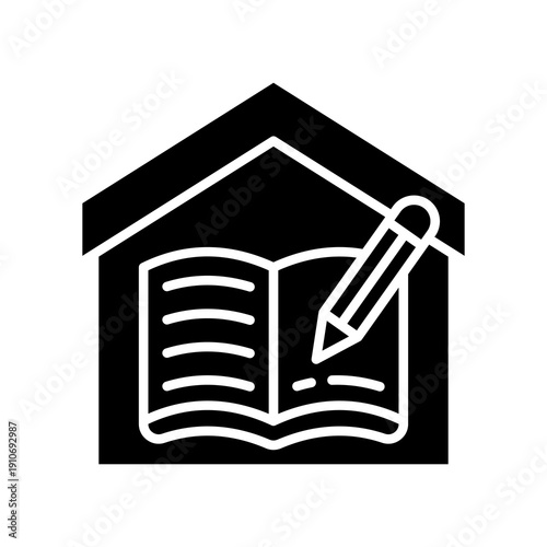 Homework glyph icon  Vector Illustration 