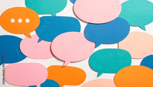 Overlapping colorful speech bubbles with ellipses
