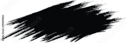 Abstract Black Grungy Brushstroke Smear Vector Background – Dry Paint Texture Frame, Bold Sporty Movement, Chinese Japanese Korean Calligraphy Ink, Isolated Illustration