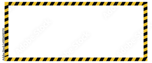 Warning stripe square frames in black and yellow design showing attention, safety, and caution label symbols for creative use