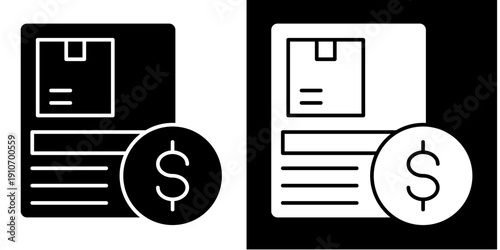 Logistics Document Icon Set White Glyph Style Collection