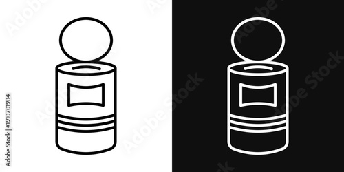 Tin can icons - editable stroke vector illustration