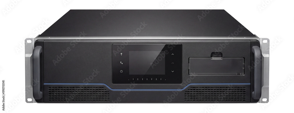 Obraz premium Rack-mountable UPS with network management card slot and front-facing control panel