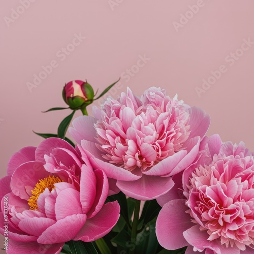 A soft, lush, and vibrant backdrop of blooming peonies creating a natural, colorful, and elegant floral texture for design ,growth ,background ,lush