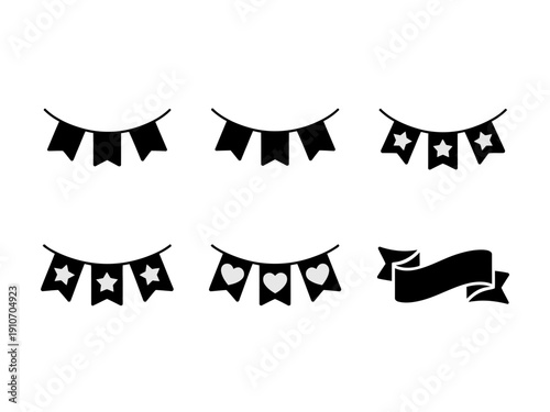 Set of funny Halloween monster and cat icons in black silhouette vector style for clothing and t shirt design