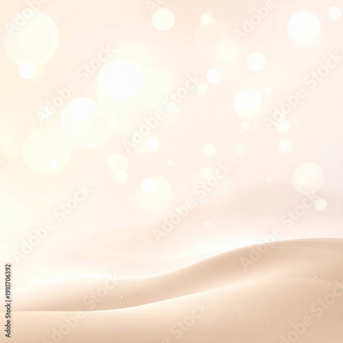Cream Airy Bokeh Abstract Branding Background