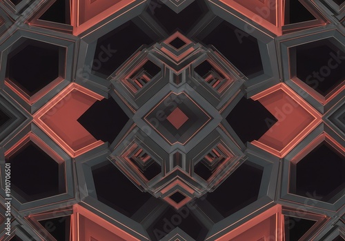 Abstract geometric pattern representing unending transformation and seamless digital movement. Infinite looped structures creating perpetual motion ,texture ,seamless ,ethereal