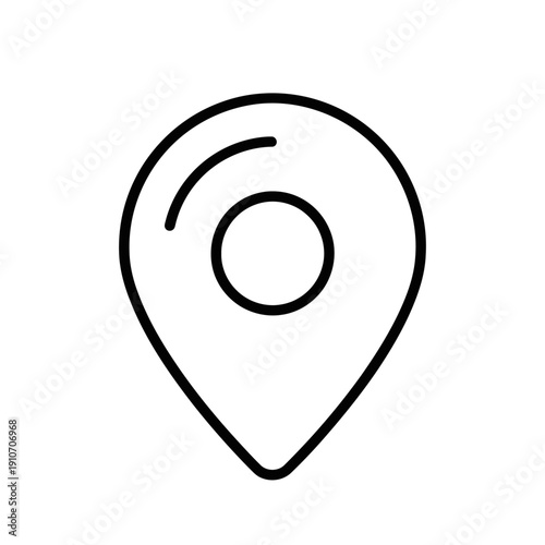 Location marker icon, digital map pointer symbol, simple navigation pin graphic