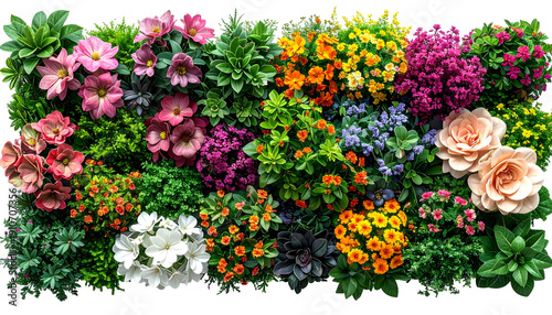 Wallpaper Mural A vibrant top-down view of a colorful garden bed filled with diverse flowers and foliage Torontodigital.ca