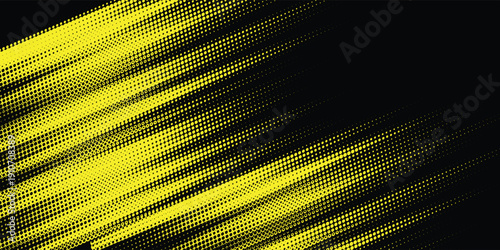 Grunge creative dark halftone and yellow dots pattern and black gradient grunge texture background. vector eps10