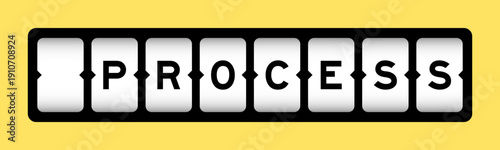 Cuadro en lienzo Black color in word process on slot banner with yellow color background