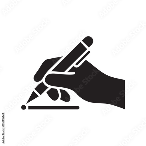 A hand holding a pencil and drawing a line on a surface viewed from a slight angle with a creative and artistic environment surrounding the scene with a simple yet effective illustration