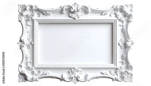 Wallpaper Mural Ornate, empty rectangular frame with detailed floral relief, on black background Torontodigital.ca