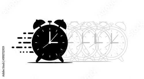 Alarm Clock Ringing with Motion Effect.