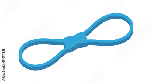 Bright Blue Figure-Eight Resistance Band for Fitness and Exercise.