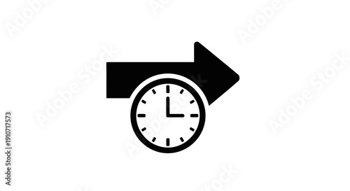 Clock with Arrow Symbol Time Management.