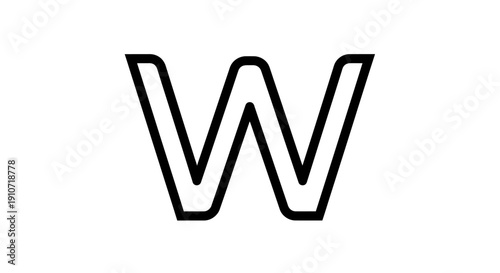 Stylized Letter W Logo Design Element.