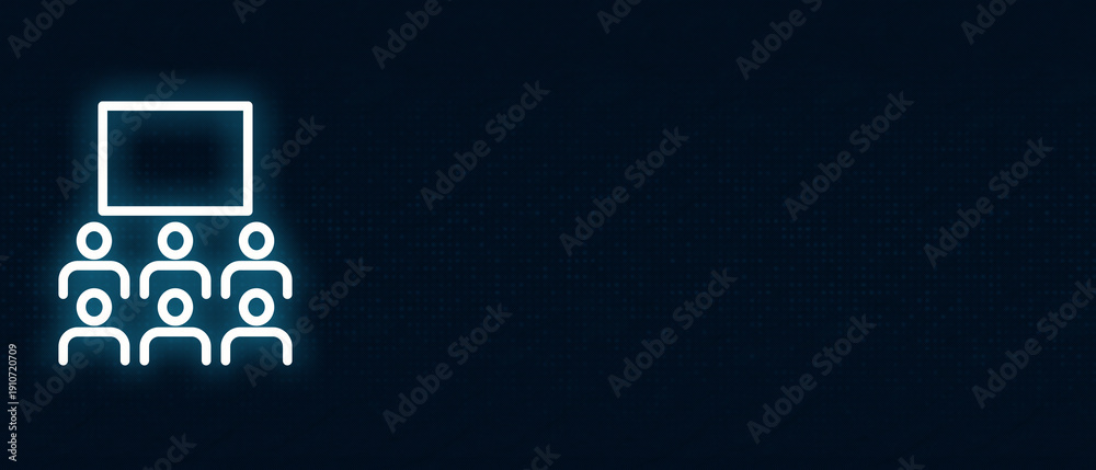 Naklejka premium Group Learning Icon – Digital Training Illustration