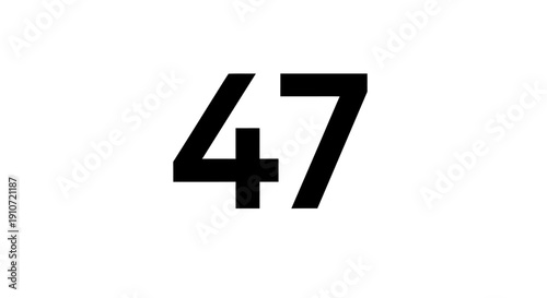 Large Black Number Forty Seven Digit.