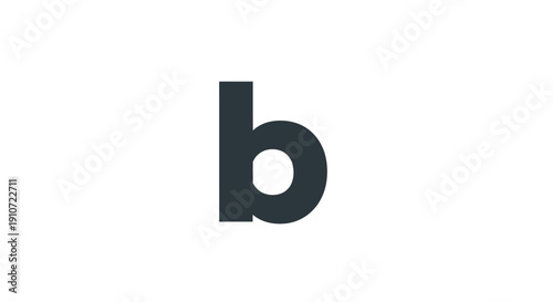 Lowercase Letter B Typography Simple Design.