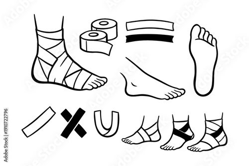 Illustrative guide to ankle taping techniques for injury support