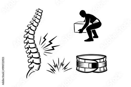 Proper lifting techniques to prevent back injury with support belt