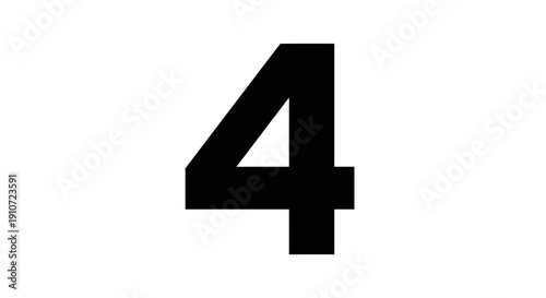 Black Number Four Digit Character.