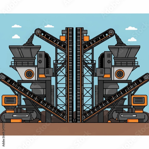 Industrial Conveyor Belt System for Material Processing.